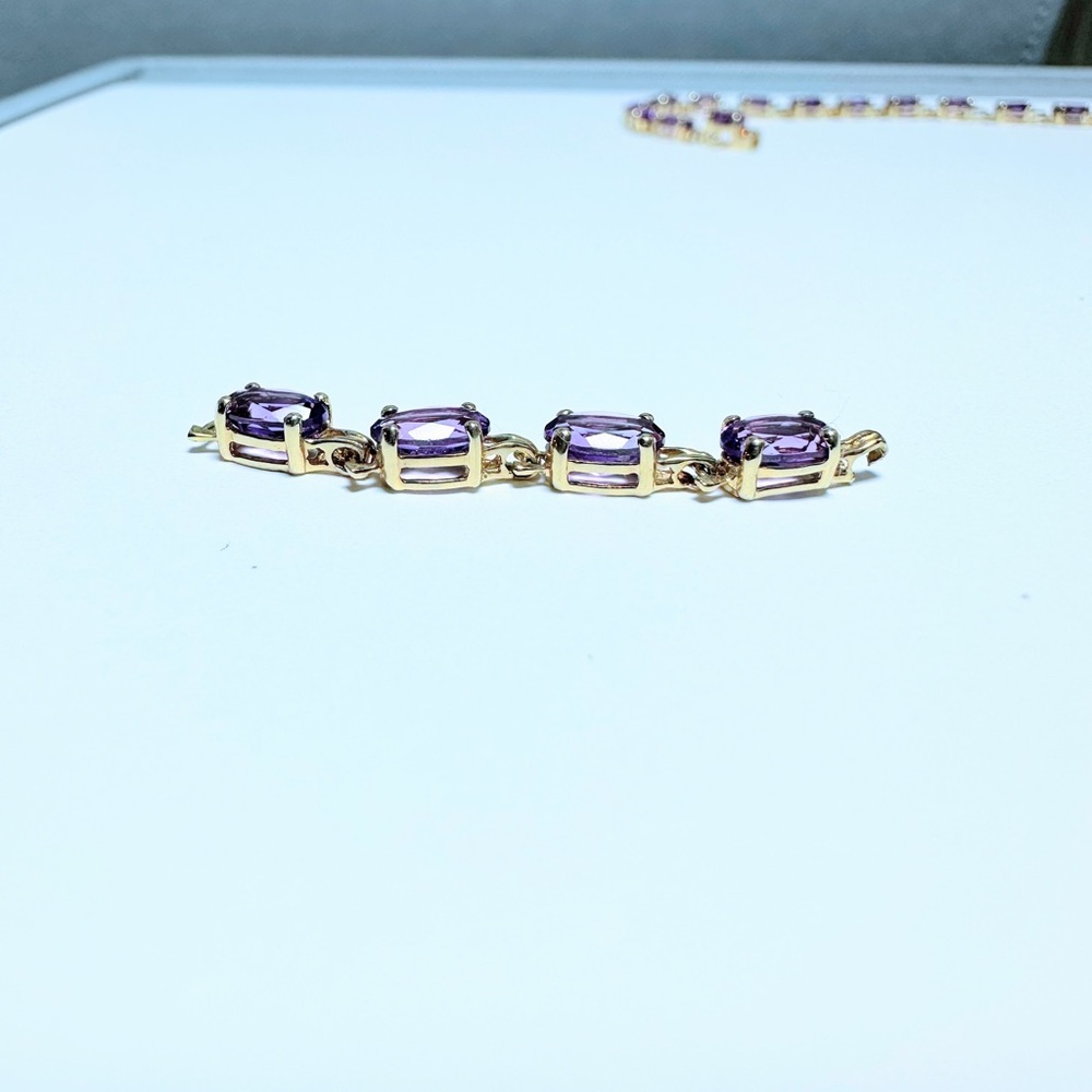 Amethyst Tennis Bracelet, 14k Yellow Gold - Picture 8 of 15